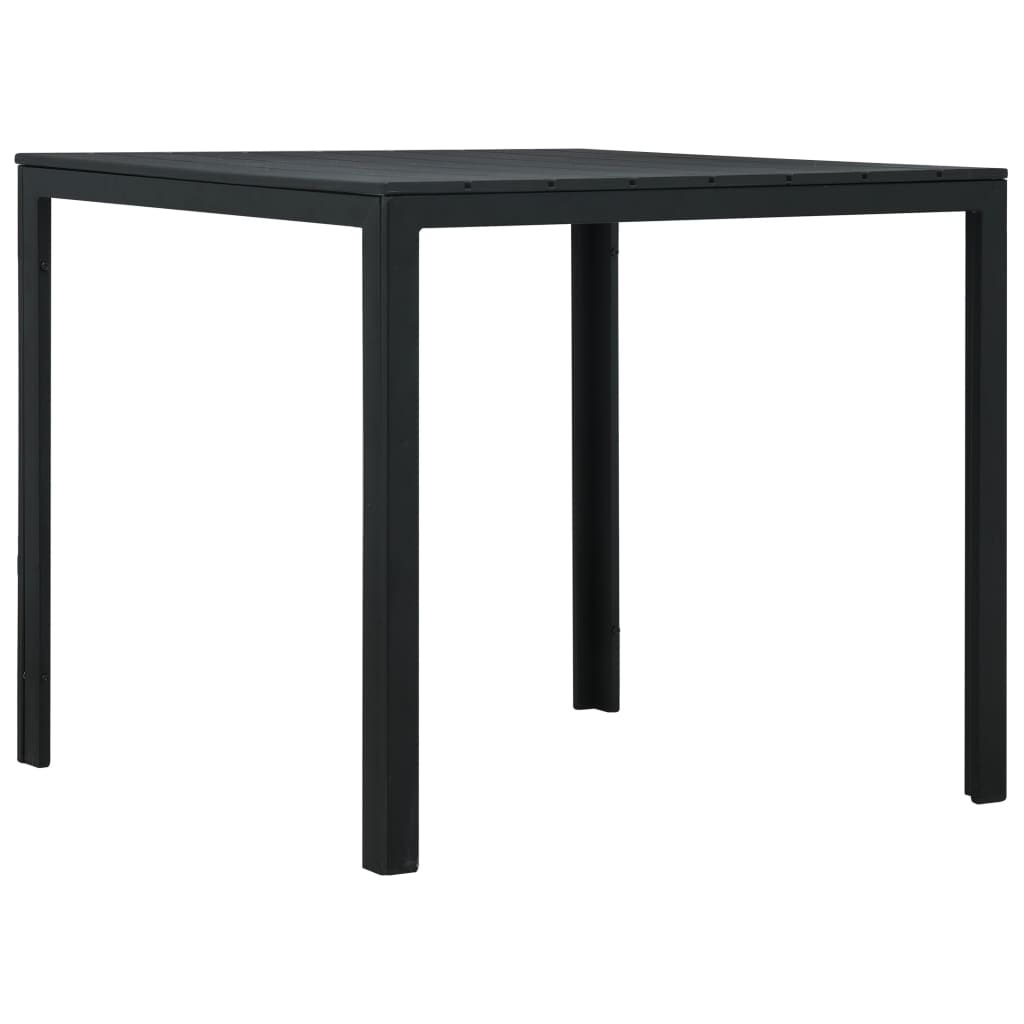 fekete fautánzatú HDPE dohányzóasztal 78 x 78 x 74 cm