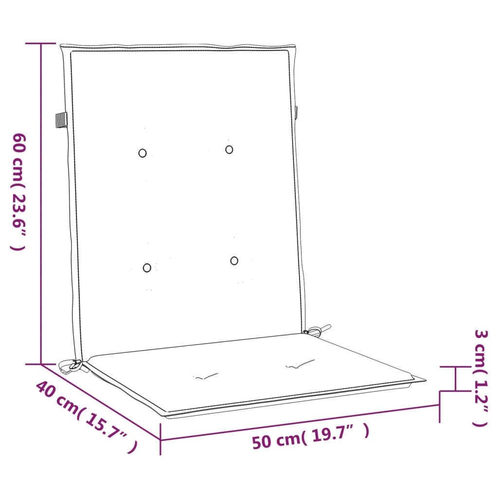 4 db piros oxford szövet háttámlás székpárna 100x50x3 cm