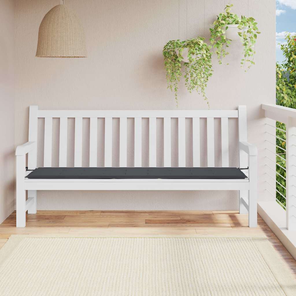fekete oxford szövet kerti padpárna 200x50x3 cm