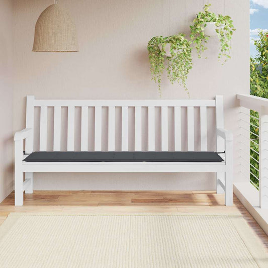 fekete oxford szövet kerti padpárna 200x50x3 cm
