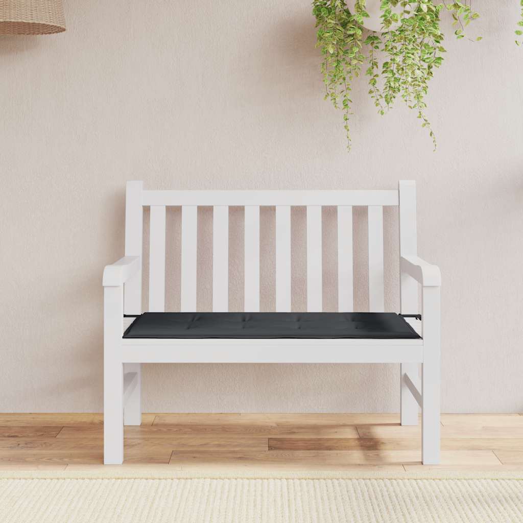 fekete oxford szövet kerti padpárna 100x50x3 cm