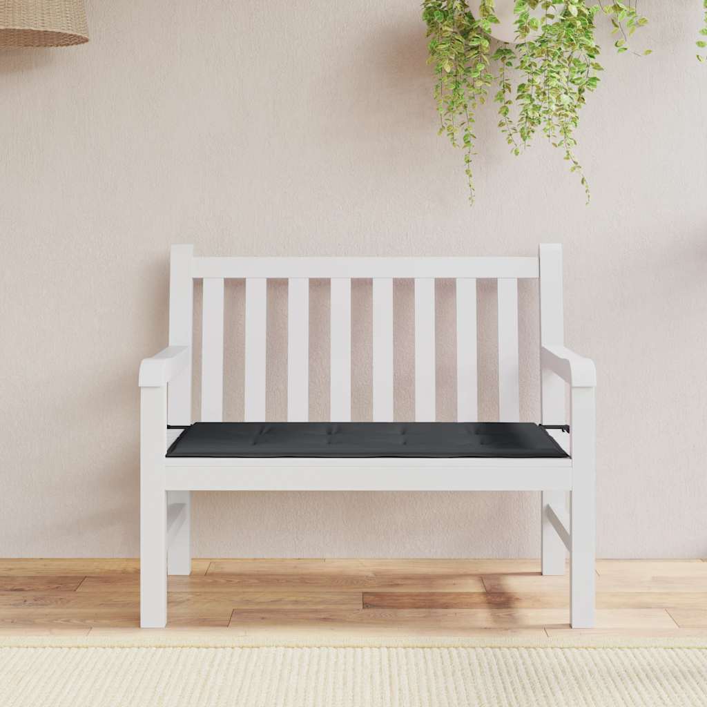 fekete oxford szövet kerti padpárna 120x50x3 cm