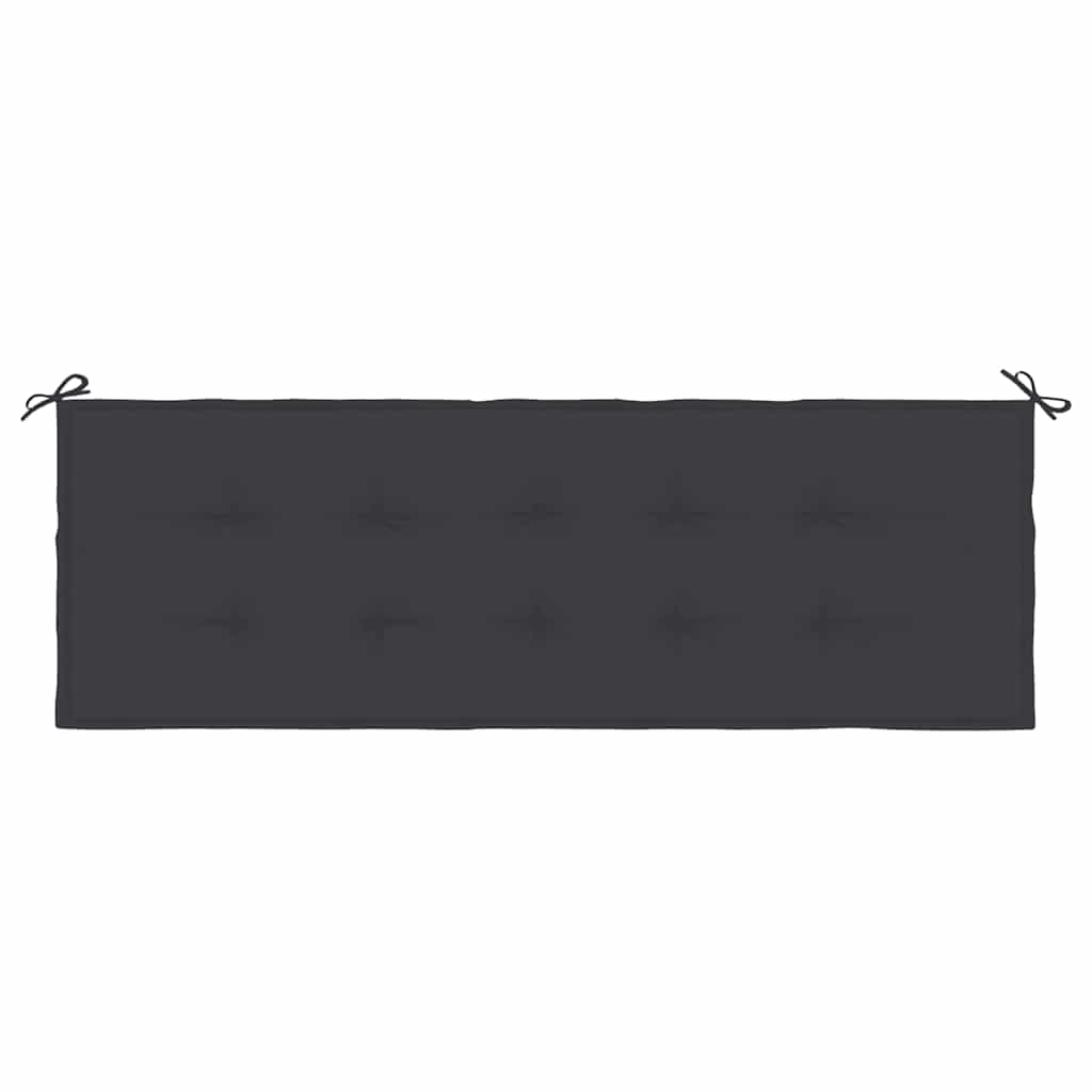 fekete oxford szövet kerti padpárna 150x50x3 cm