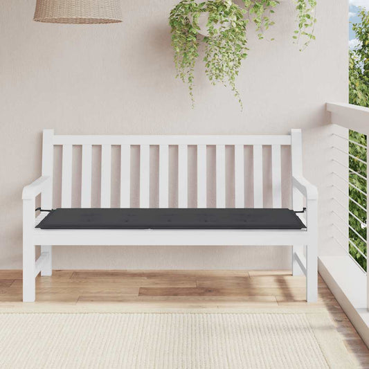 fekete oxford szövet kerti padpárna 150x50x3 cm