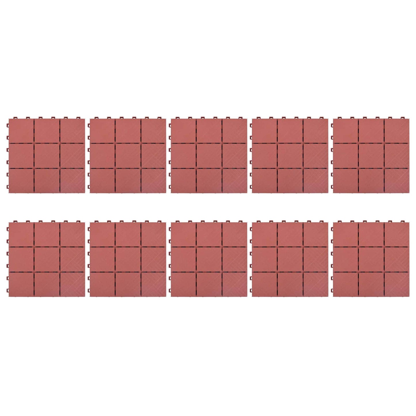 Faszegély járólap 10 pcs Piros 30,5 x 30,5 x 2,2 cm