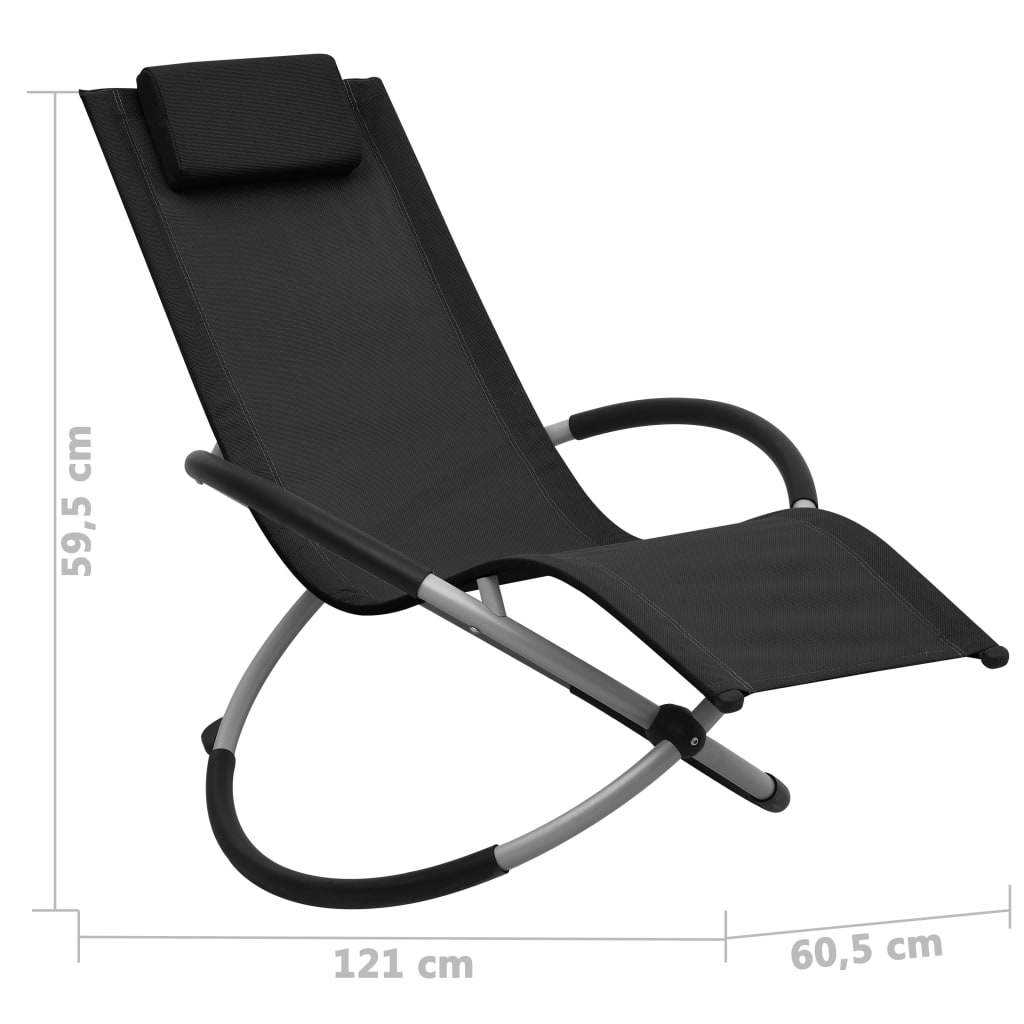 fekete acél gyerek napozóágy