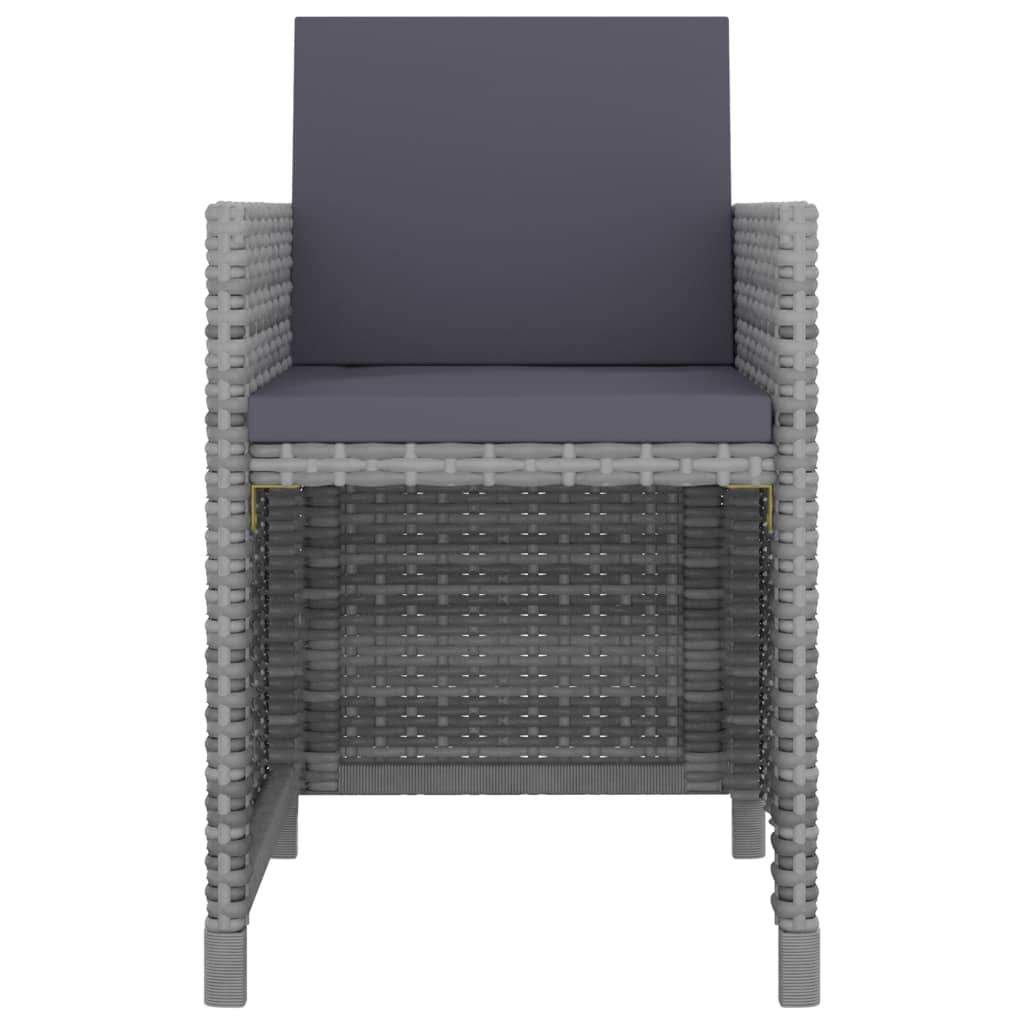 9 részes antracitszürke polyrattan étkezőszett párnákkal