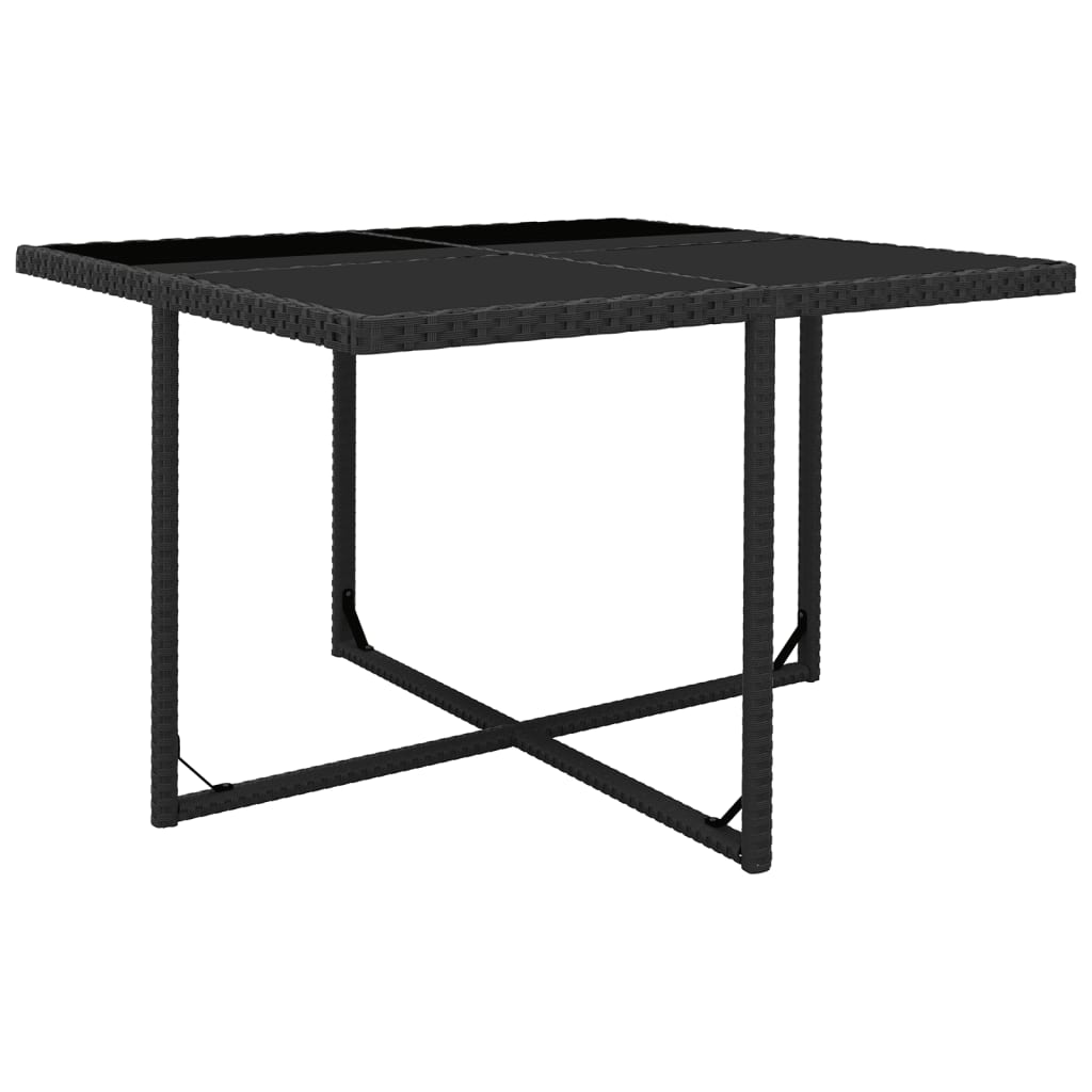 9 részes fekete polyrattan kültéri étkezőszett párnákkal