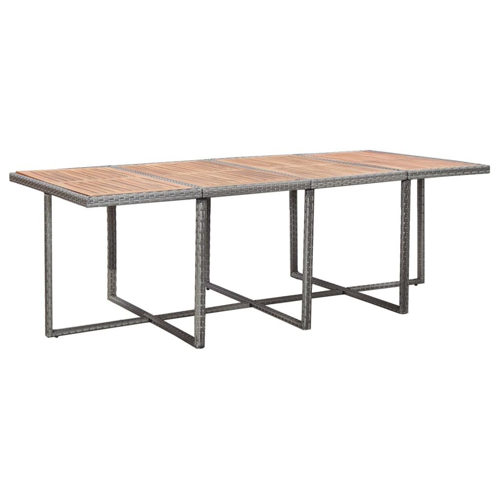 13 részes antracitszürke polyrattan étkezőszett párnákkal