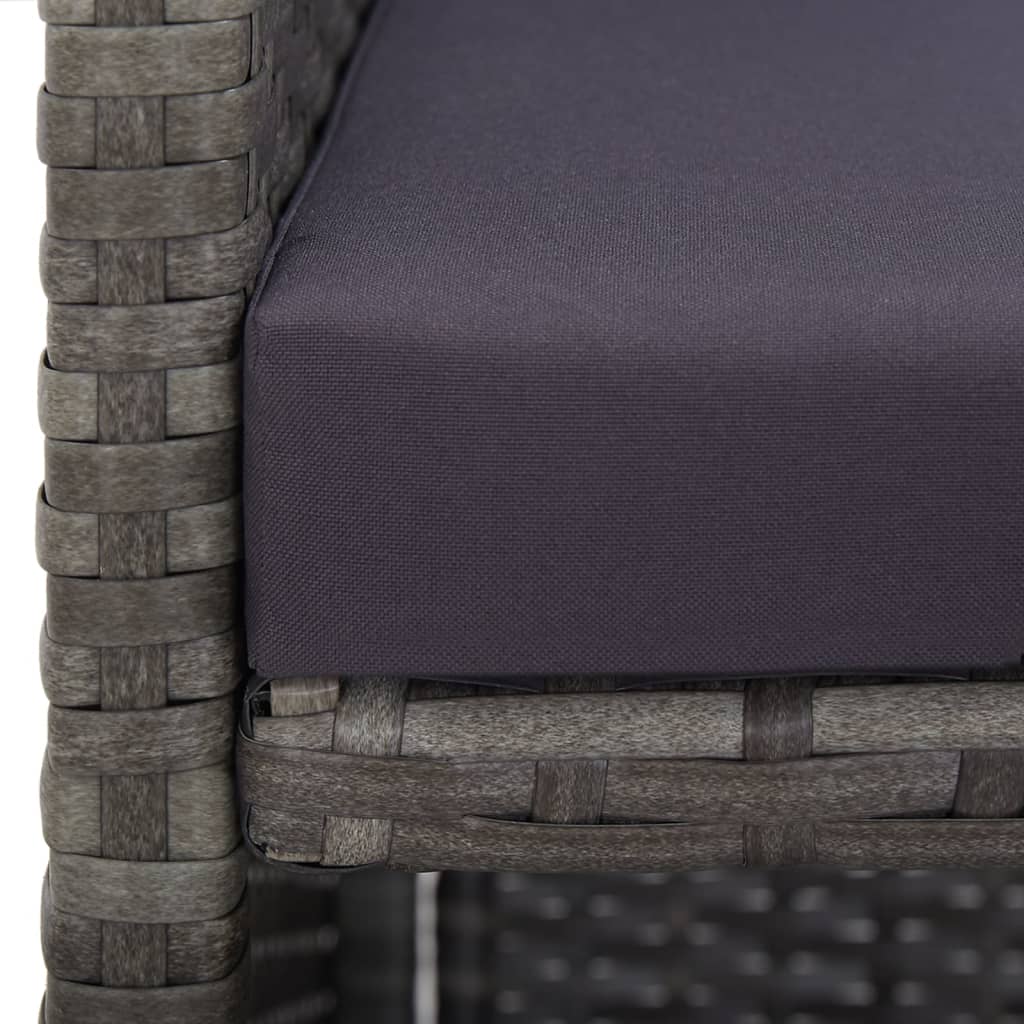 13 részes antracitszürke polyrattan étkezőszett párnákkal