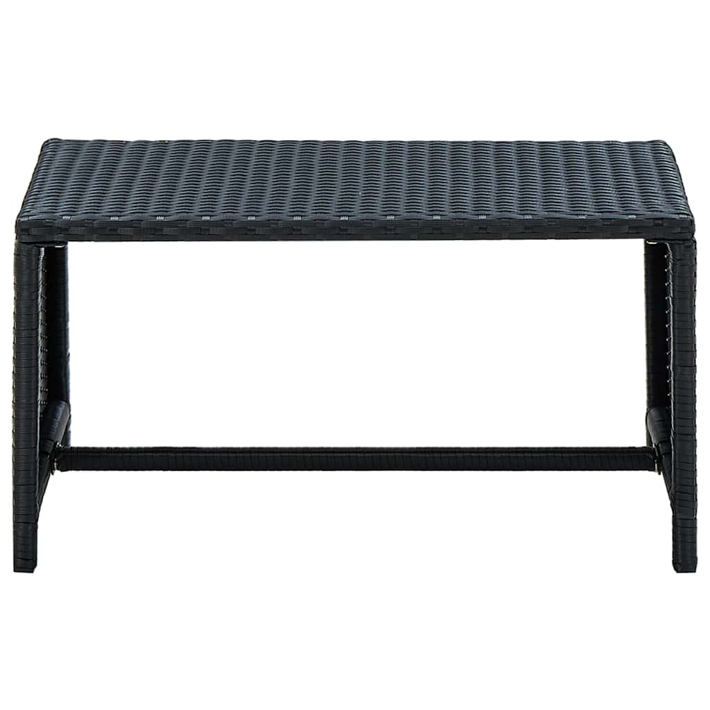 fekete polyrattan dohányzóasztal 70 x 40 x 38 cm