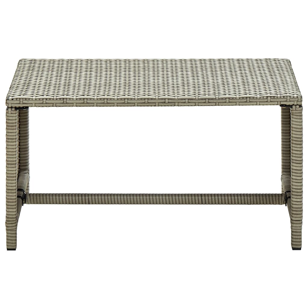 bézs polyrattan dohányzóasztal 70 x 40 x 38 cm