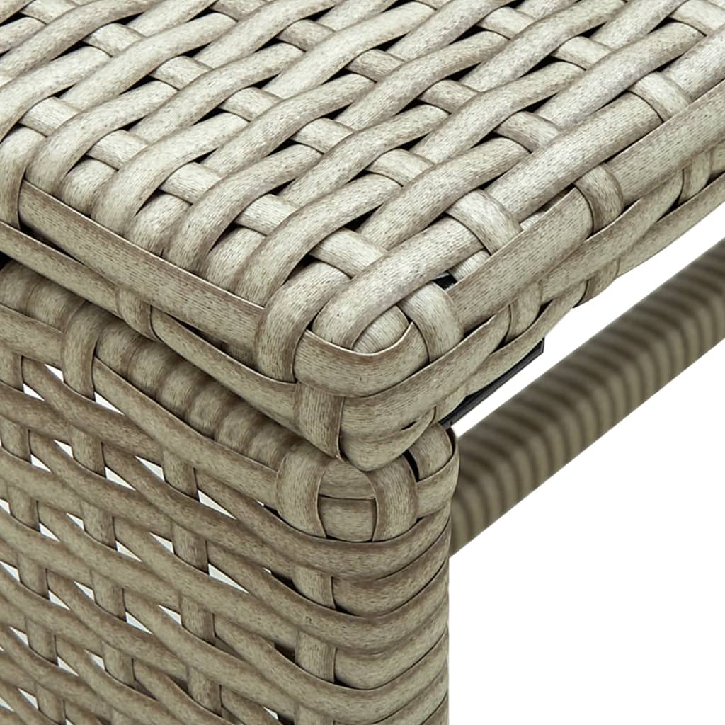 bézs polyrattan dohányzóasztal 70 x 40 x 38 cm