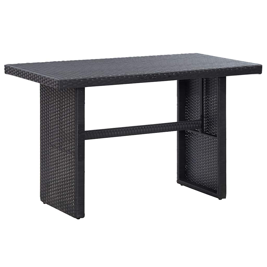 3 részes fekete polyrattan kerti bútorszett párnákkal