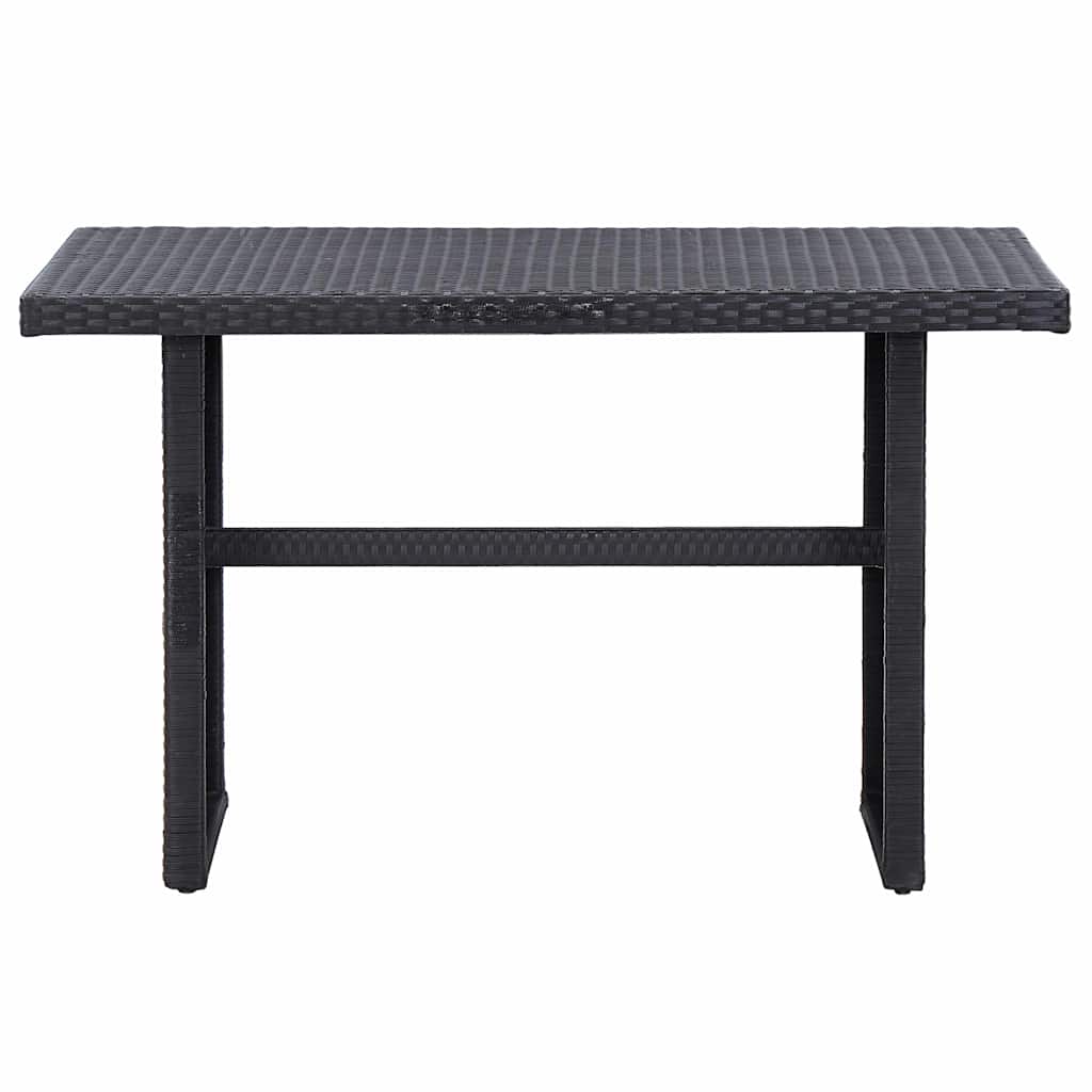3 részes fekete polyrattan kerti bútorszett párnákkal