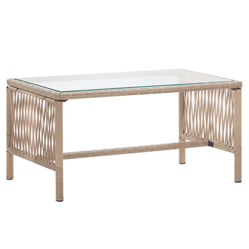 4 részes bézs kerti polyrattan bútorszett párnákkal