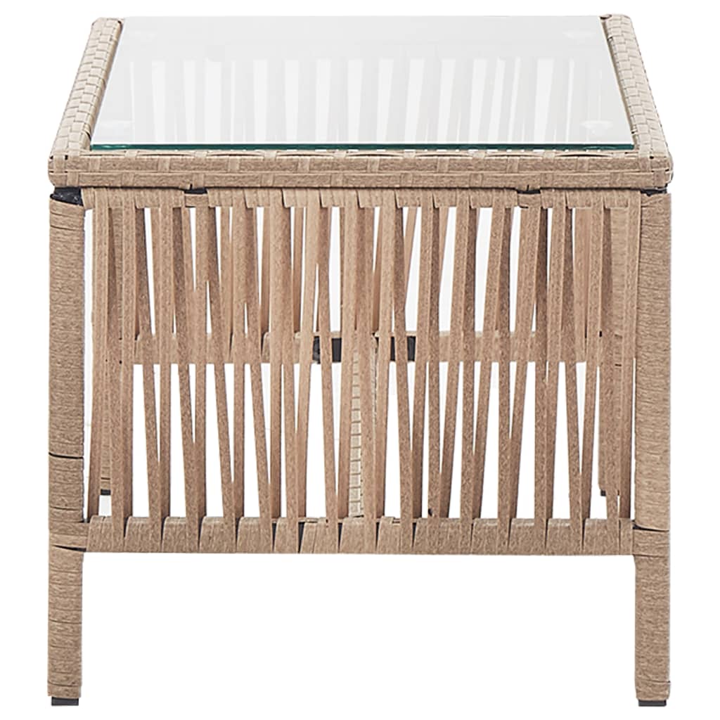 4 részes bézs kerti polyrattan bútorszett párnákkal