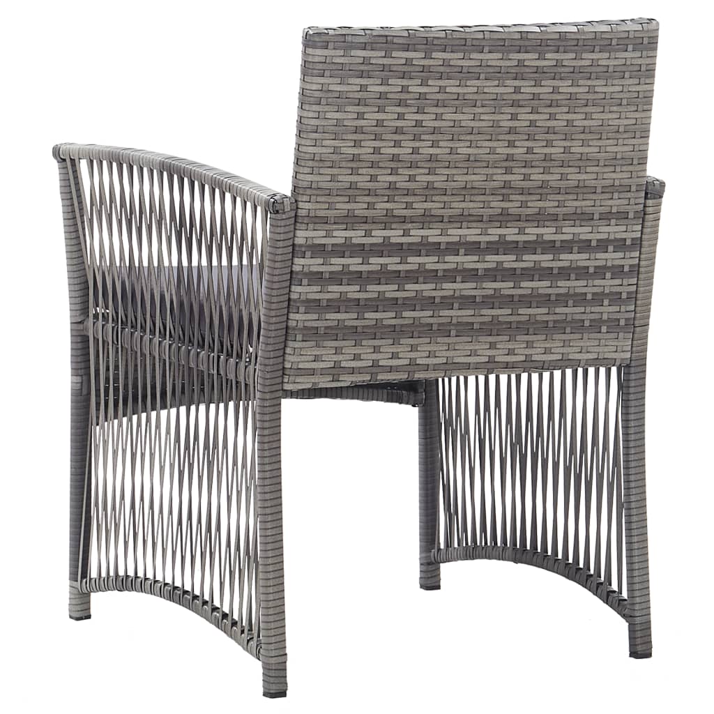 2 db antracitszürke polyrattan kerti fotel párnákkal