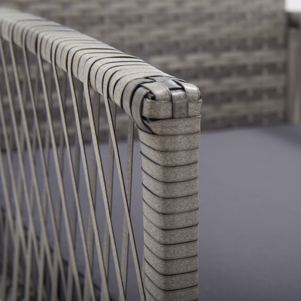 2 db antracitszürke polyrattan kerti fotel párnákkal