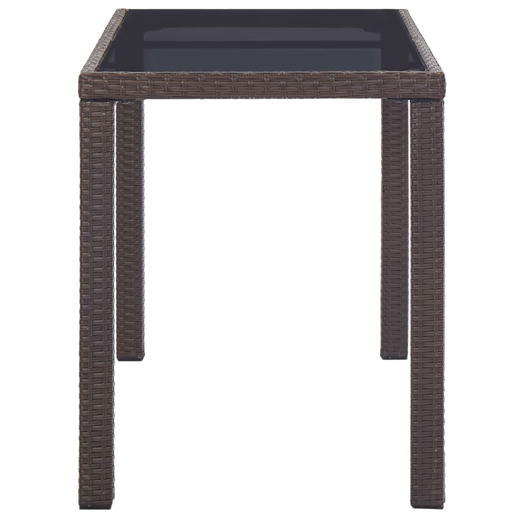 barna polyrattan kerti asztal 123 x 60 x 74 cm