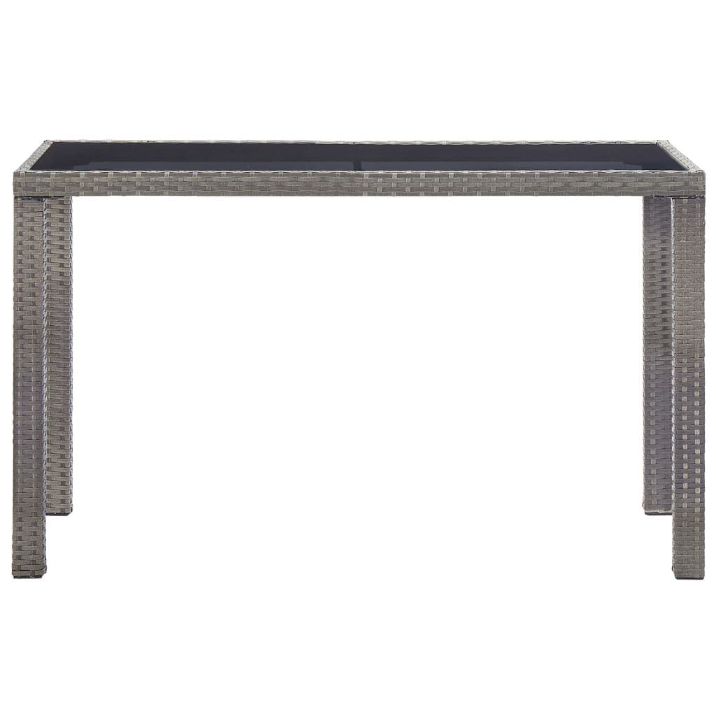 antracitszürke polyrattan kerti asztal 123 x 60 x 74 cm