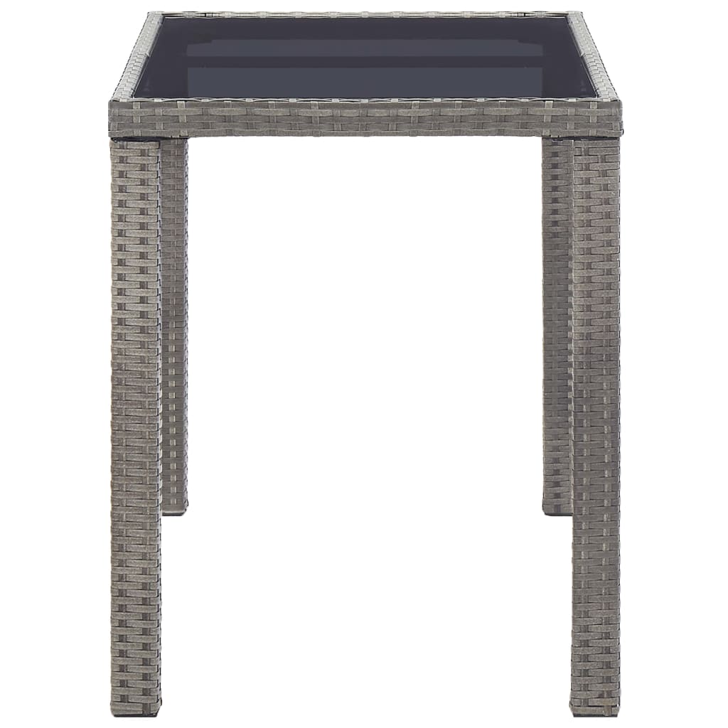 antracitszürke polyrattan kerti asztal 123 x 60 x 74 cm