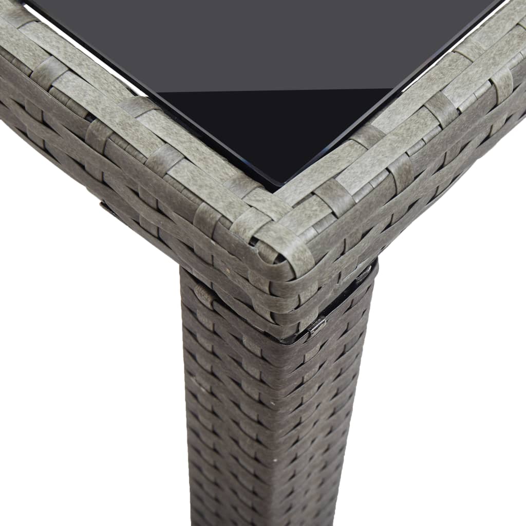 antracitszürke polyrattan kerti asztal 123 x 60 x 74 cm