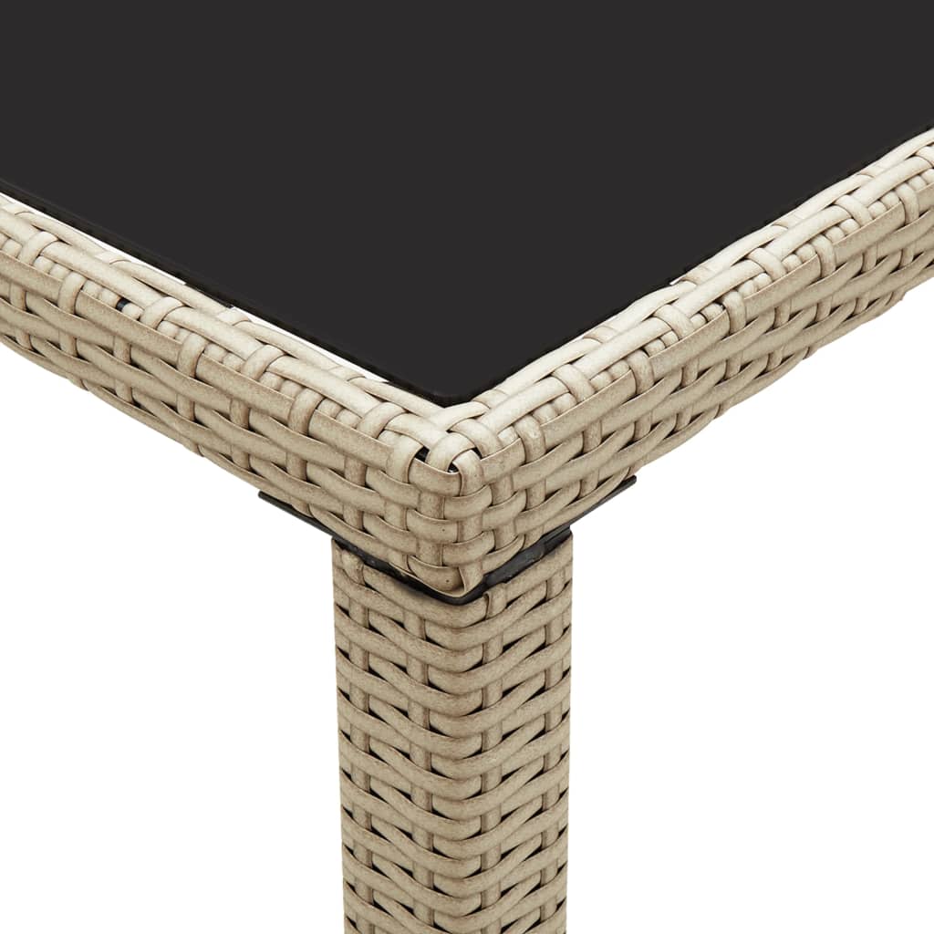 bézs polyrattan kerti asztal 123 x 60 x 74 cm