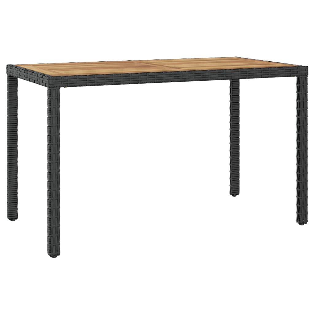 fekete és barna tömör akácfa kerti asztal 123 x 60 x 74 cm
