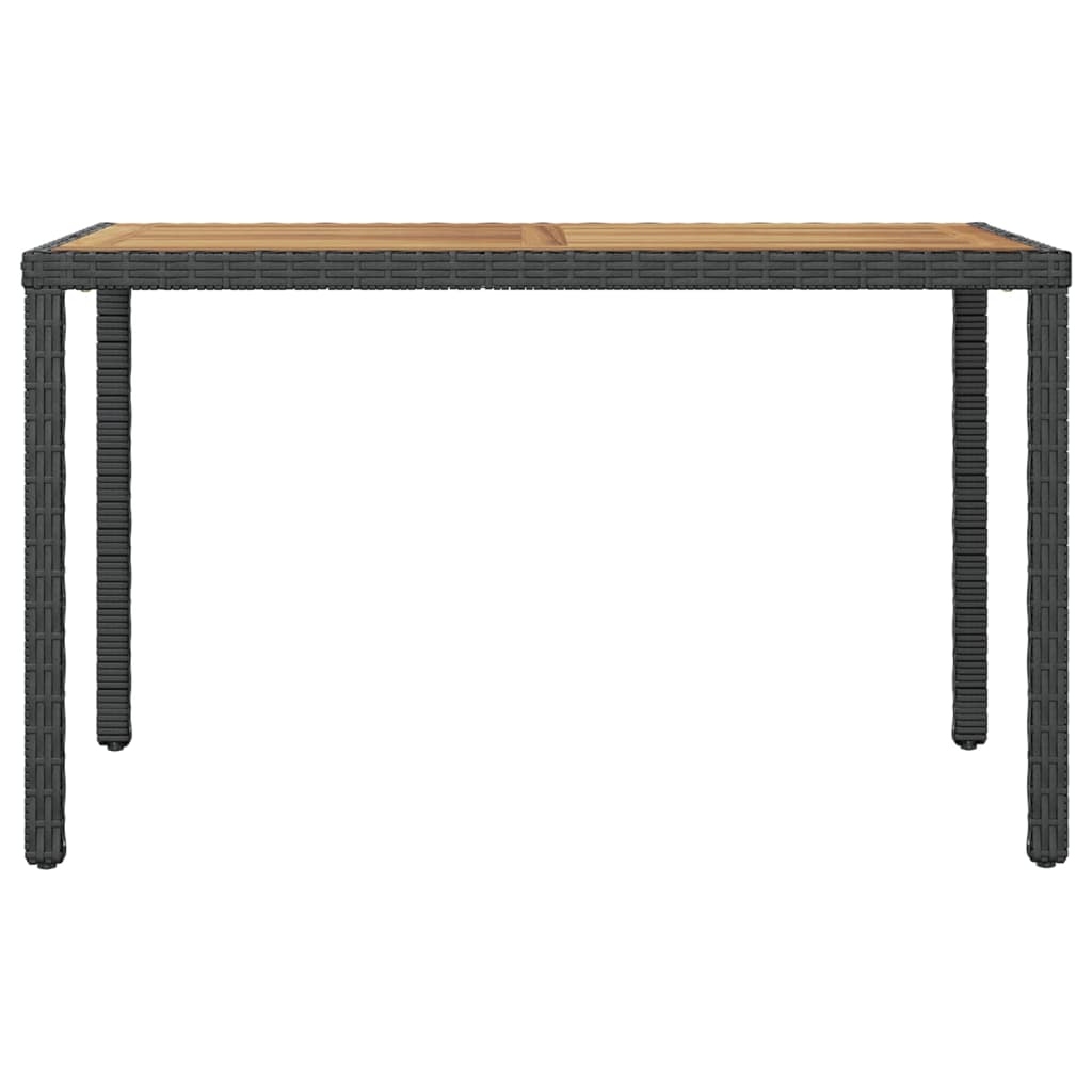 fekete és barna tömör akácfa kerti asztal 123 x 60 x 74 cm