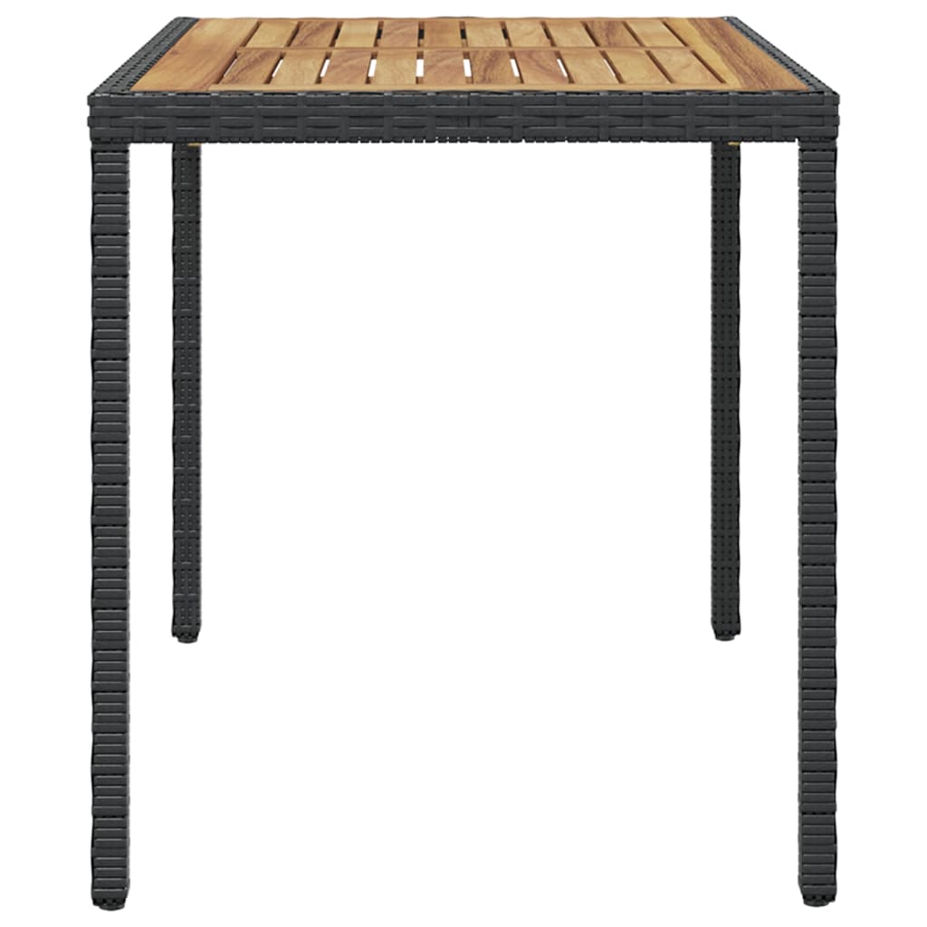 fekete és barna tömör akácfa kerti asztal 123 x 60 x 74 cm