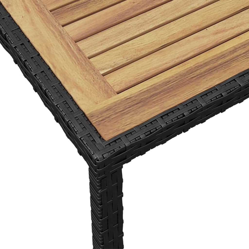 fekete és barna tömör akácfa kerti asztal 123 x 60 x 74 cm