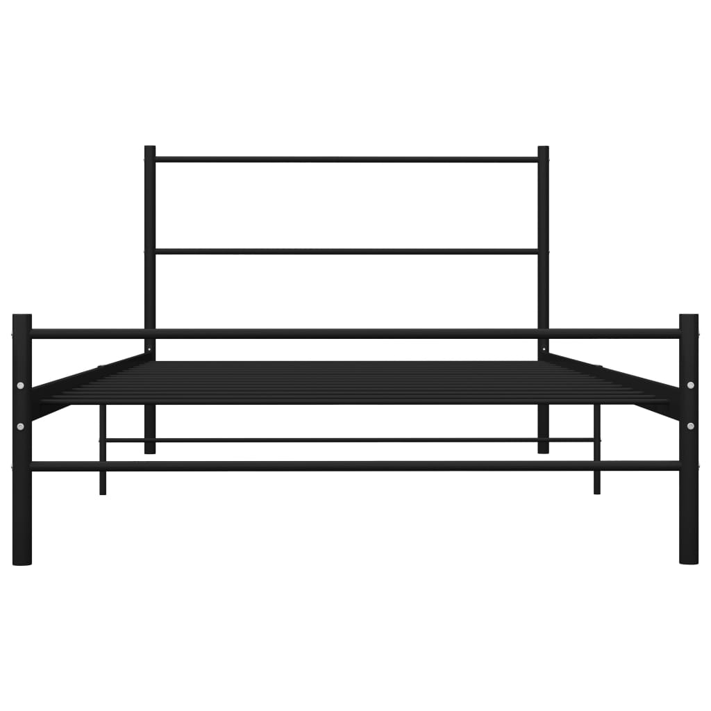 fekete fém ágykeret 90 x 200 cm