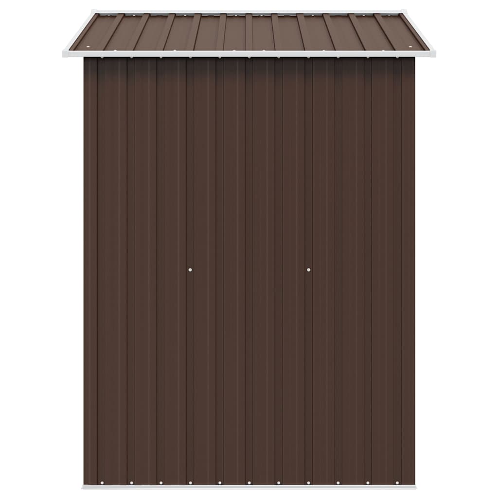 barna acél kerti fészer 204 x 132 x 186 cm
