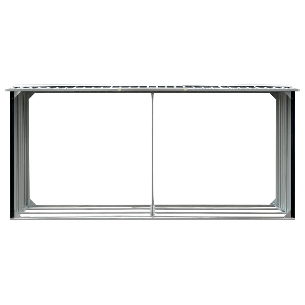 antracitszürke horganyzott acél tűzifatároló 330 x 92 x 153 cm
