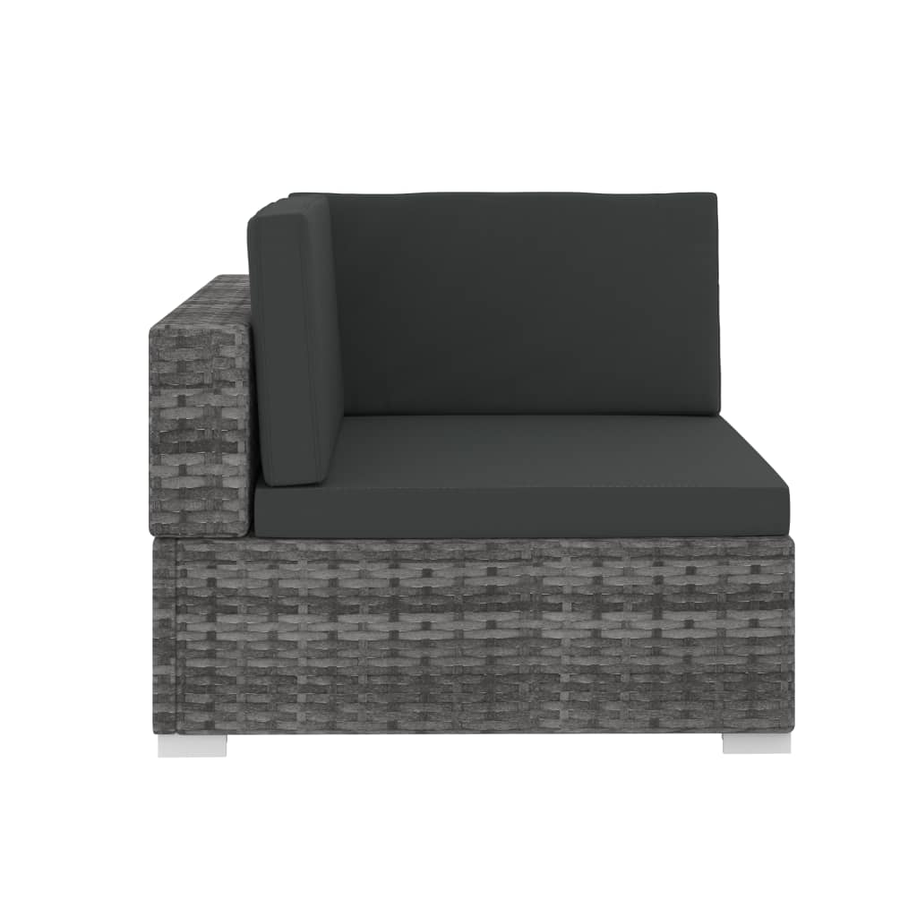 4 részes szürke polyrattan kerti kanapészett párnákkal
