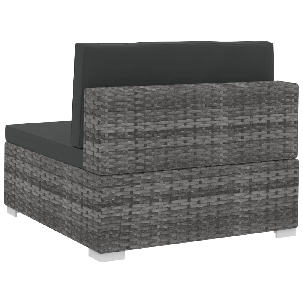 4 részes szürke polyrattan kerti kanapészett párnákkal