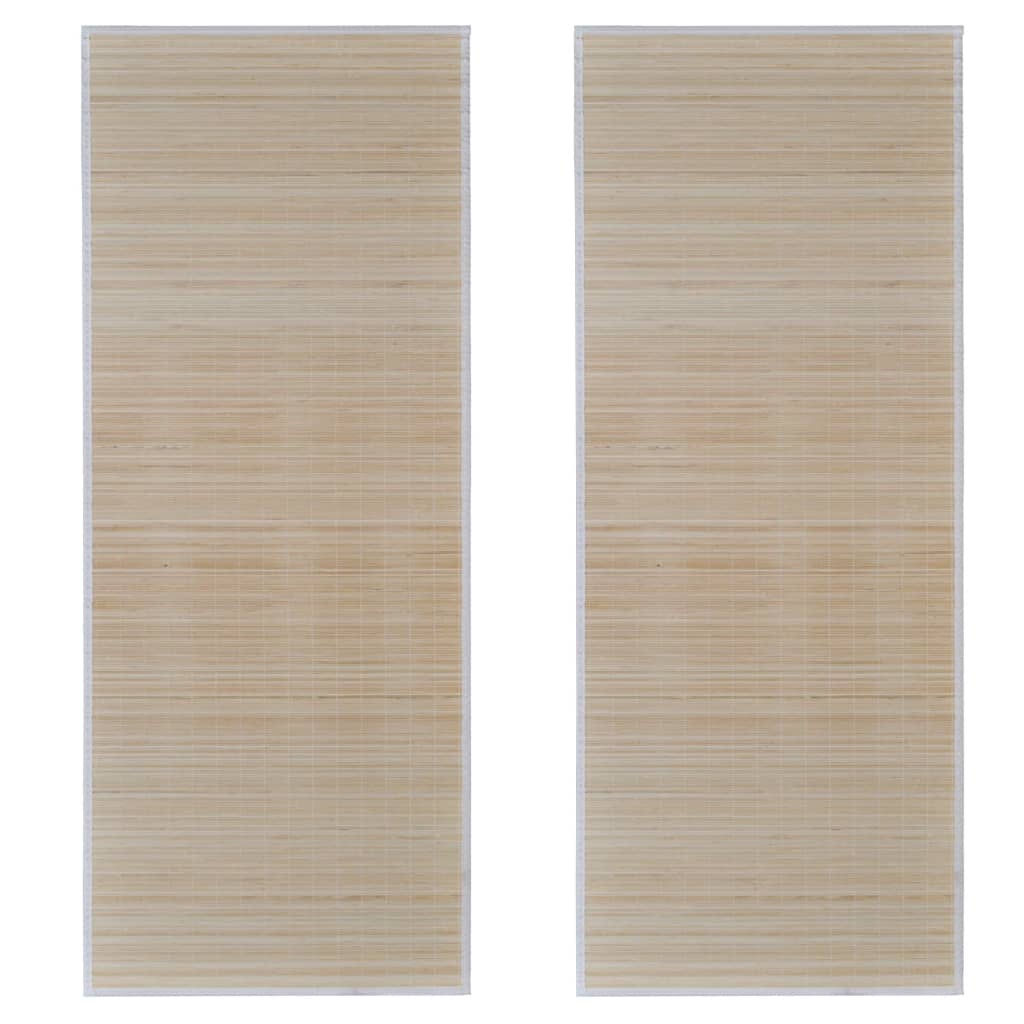 2 db téglalap alakú természetes bambuszszőnyeg 120 x 180 cm