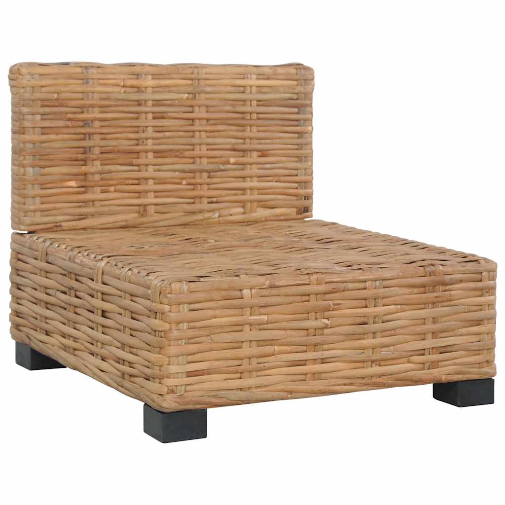 természetes rattan karfa nélküli kanapé párnával