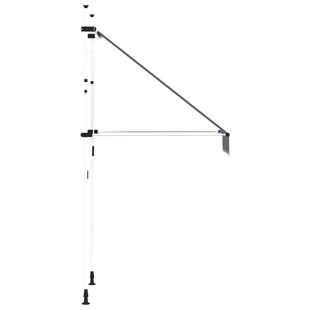 kék-fehér csíkos kézzel feltekerhető napellenző 100 cm