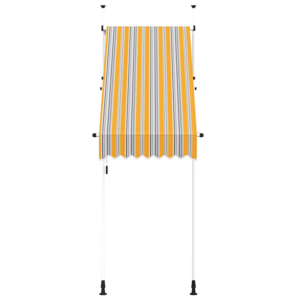 sárga és kék csíkos kézzel feltekerhető napellenző 100 cm