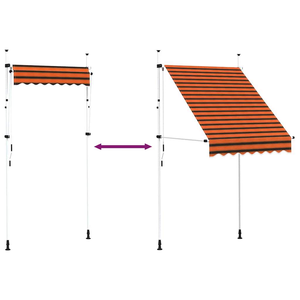 narancssárga és barna kézzel feltekerhető napellenző 150 cm
