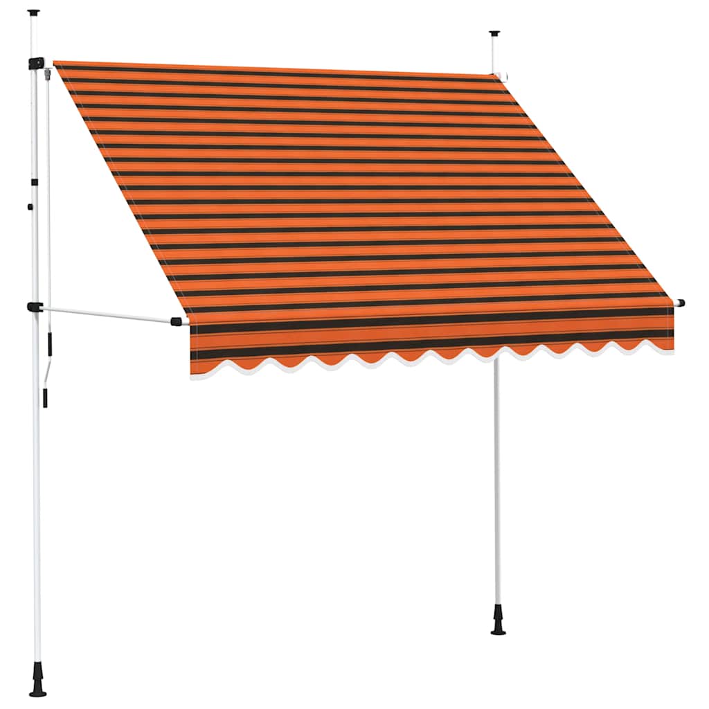 narancssárga és barna kézzel feltekerhető napellenző 250 cm