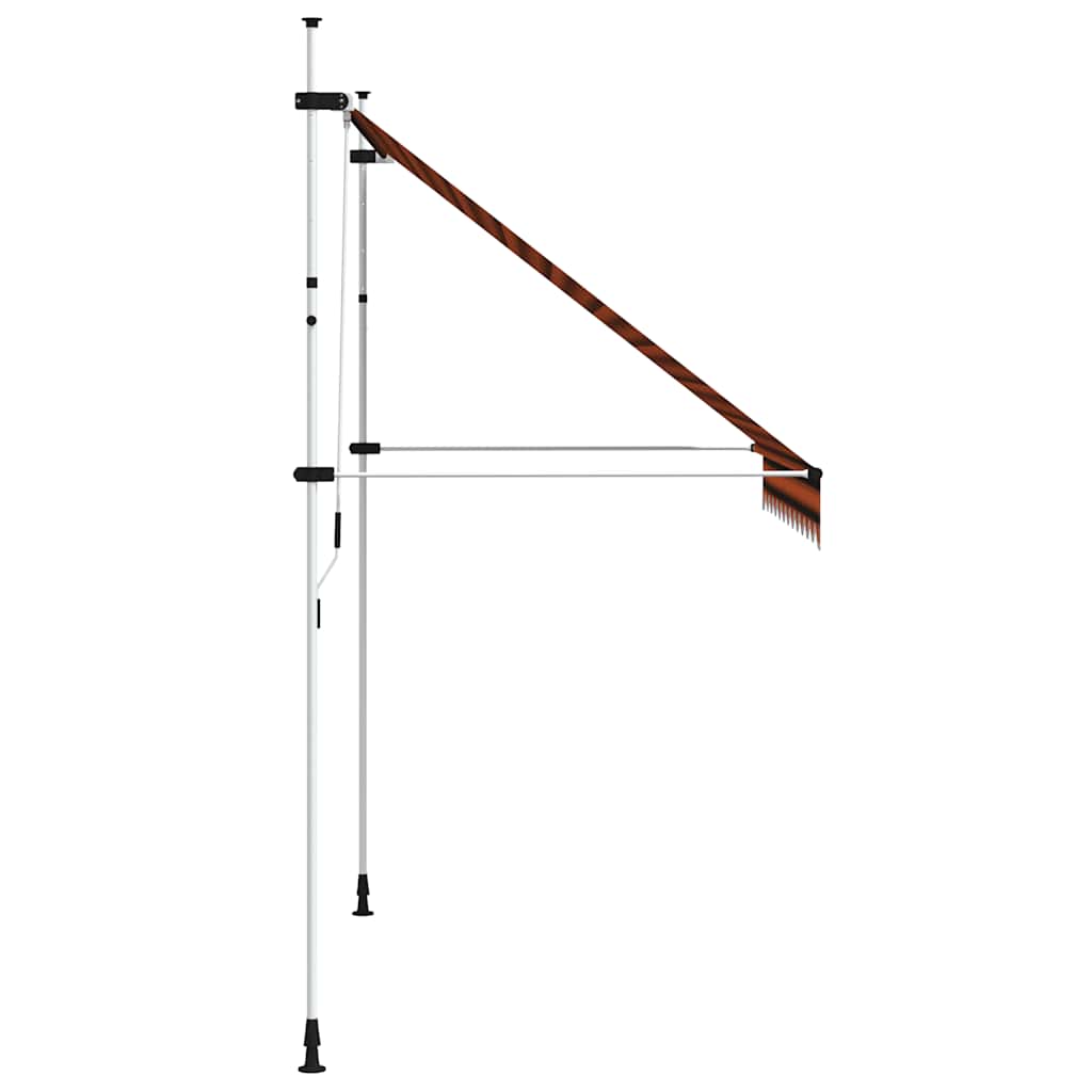 narancssárga és barna kézzel feltekerhető napellenző 250 cm