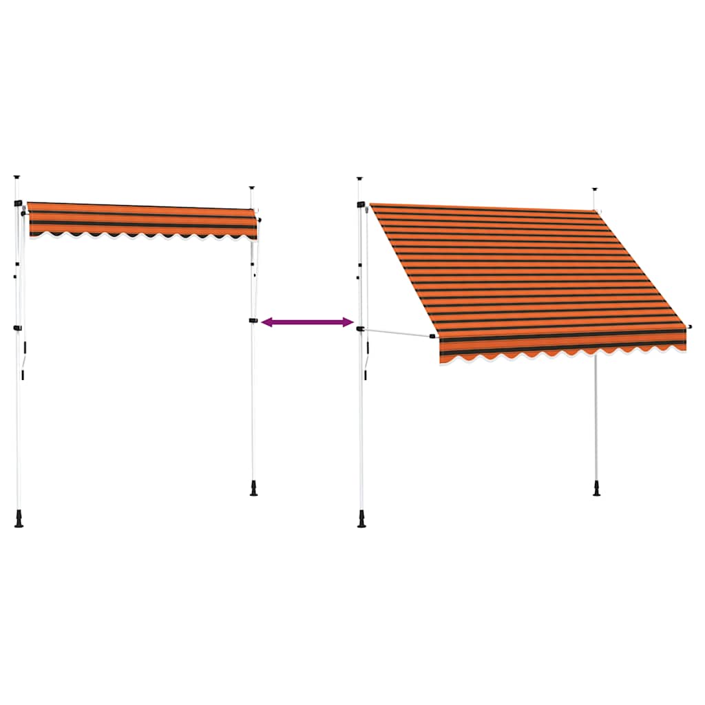 narancssárga és barna kézzel feltekerhető napellenző 250 cm