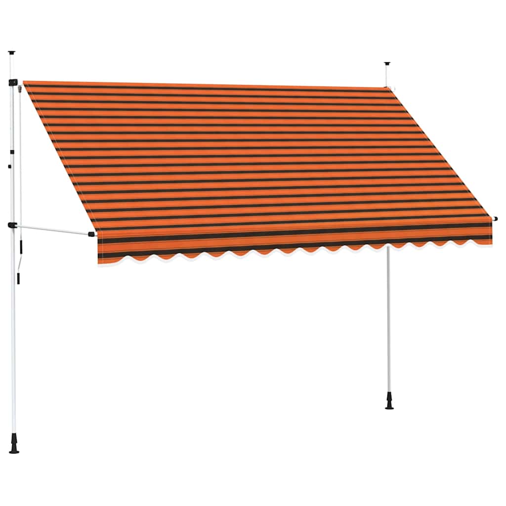narancssárga és barna kézzel feltekerhető napellenző 350 cm