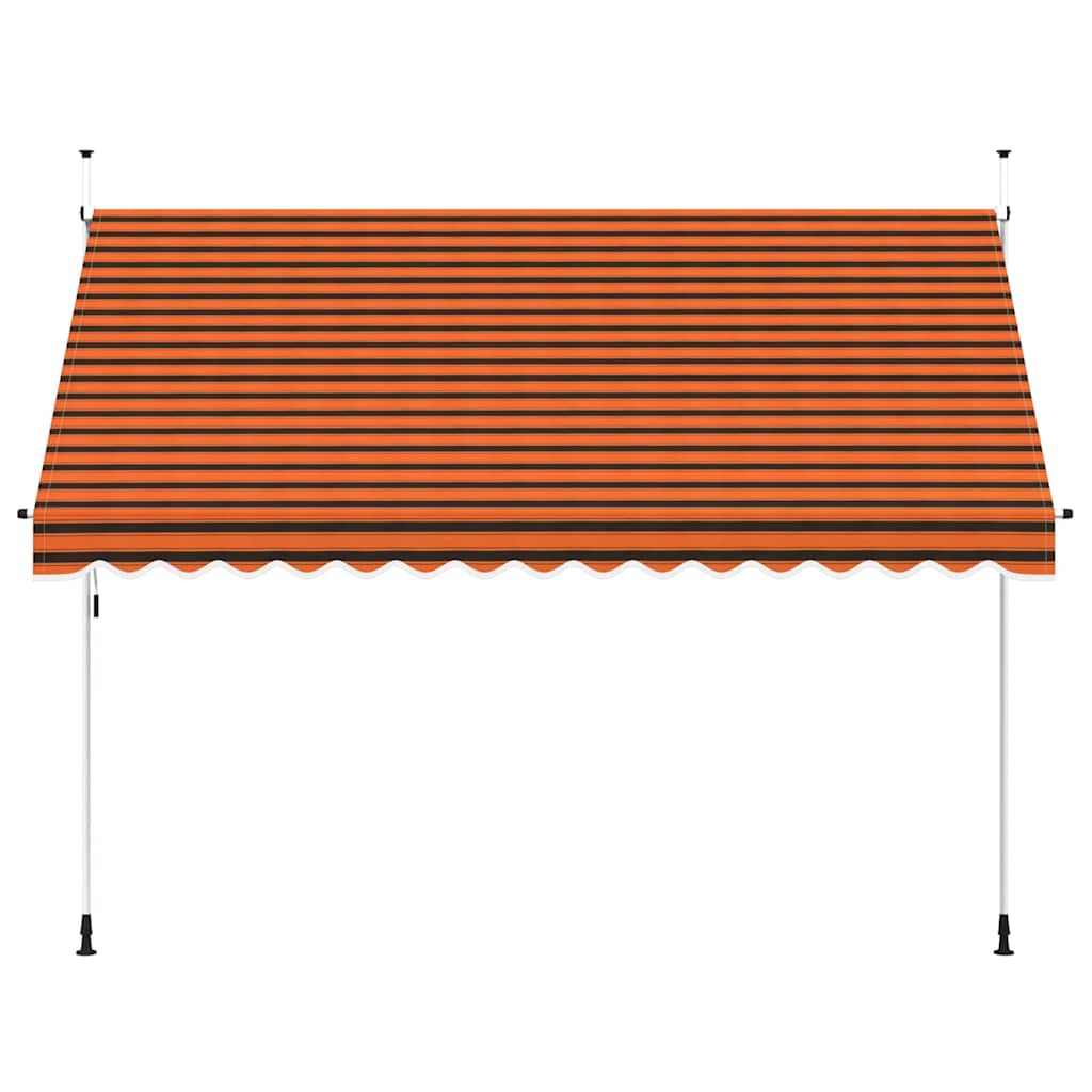narancssárga és barna kézzel feltekerhető napellenző 350 cm