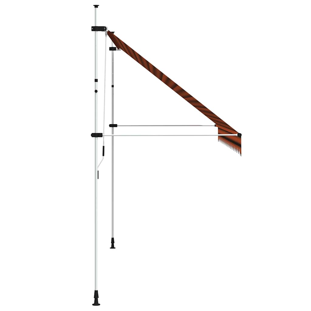 narancssárga és barna kézzel feltekerhető napellenző 350 cm
