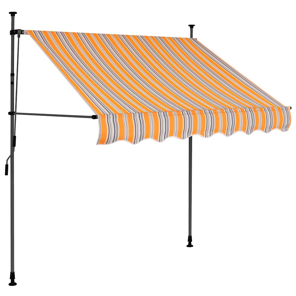 sárga és kék kézzel feltekerhető LED-es napellenző 150 cm