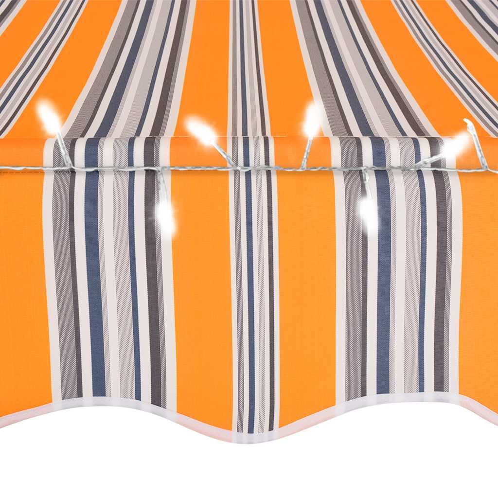 sárga és kék kézzel kihúzható LED-es napellenző 350 cm